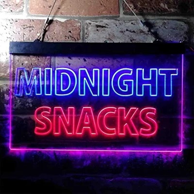 Midnight Snacks Dual LED Neon Light Sign